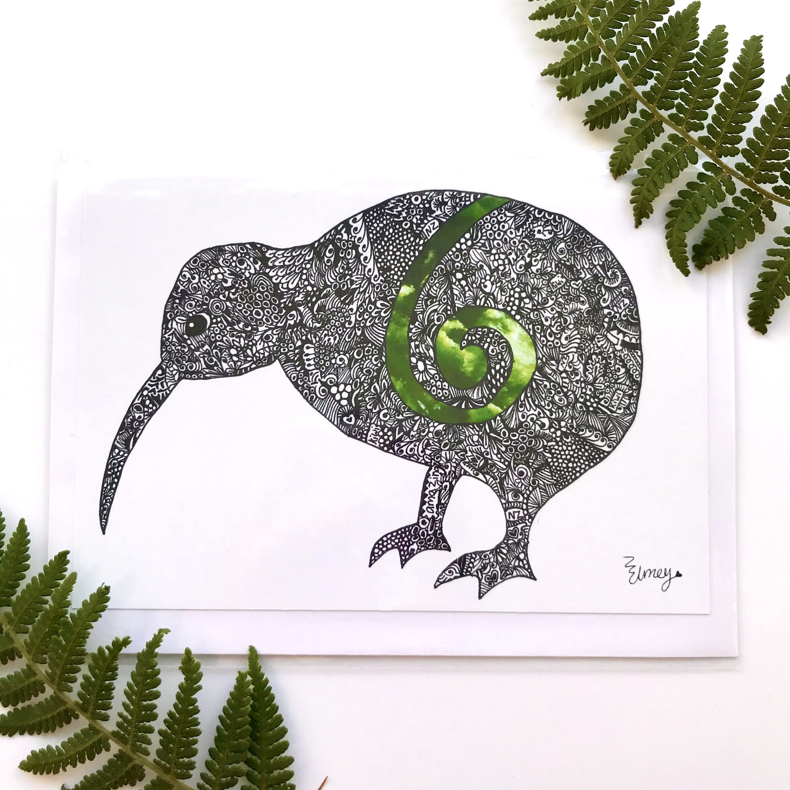 Greenstone Kiwi - Greeting Card